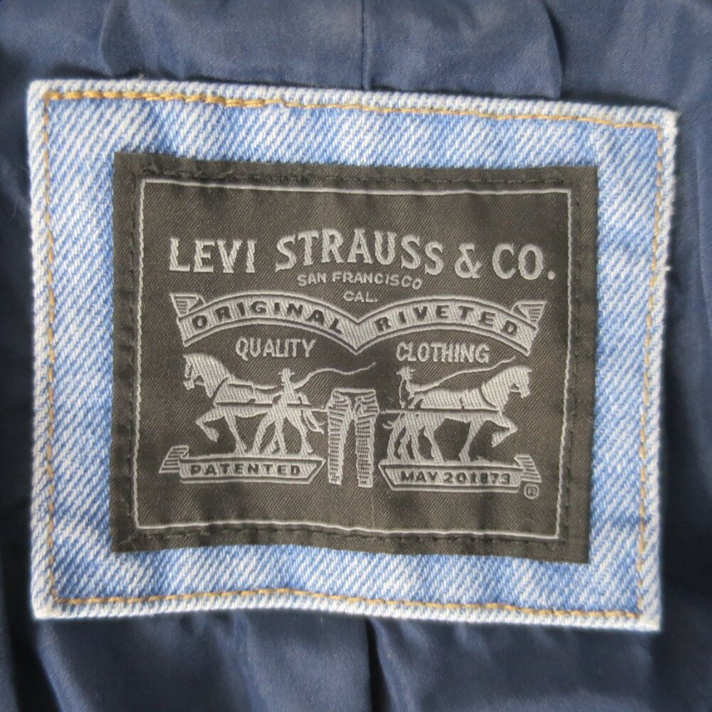 Levi's Denim Crop Moto Jacket Size M - Picture 11 of 14